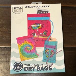 Life Is Good Colorful Water-Resistant Dry Bags